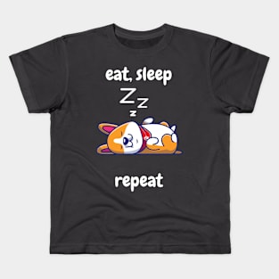 Eat. Sleep. Repeat - Funny, Cute Dog Kids T-Shirt